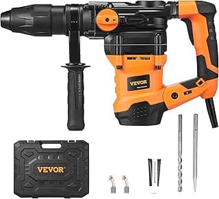 VEVOR 1-9/16 Inch SDS-Max Rotary Hammer Drill, 13Amp Corded Drills, Heavy Duty Chipping Hammers w/Vibration Control & Safety Clutch, Electric Demolition Hammers Variable Speed, Power Tool For Concrete