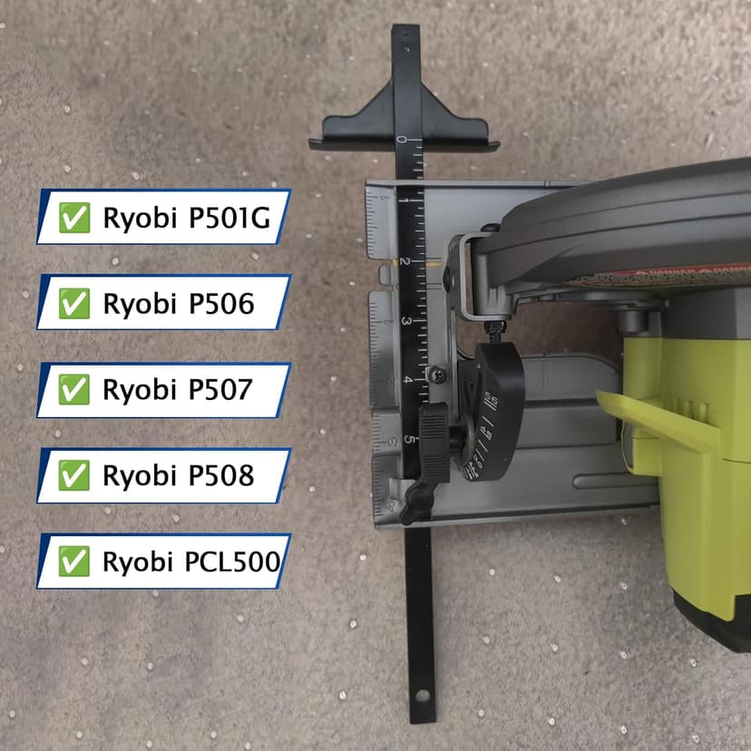 Edge Rip Guide for Ryobi P508 Circular Saw, Replacement Rip Fence Guide 204585001, Compatible with Ryobi P501G, P506, P507, P508, PCL500 (with Edge Guide Knob)