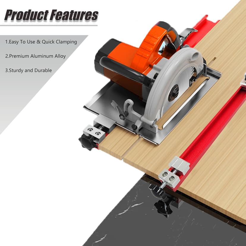 Circular Saw Guide Rail, Adjustable Aluminum Cutting Machine Base Guide Fits 12 Inch Base, Electric Circular Saw Guide for Woodworking Precision Cutting and Milling Tasks