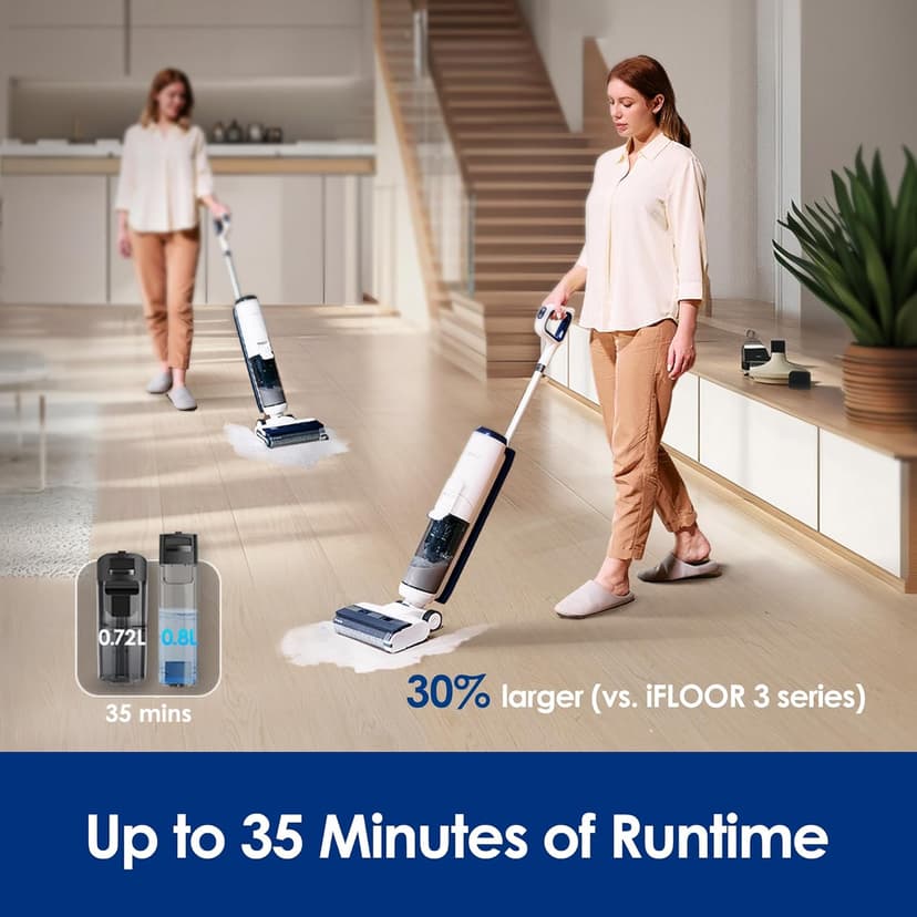 Tineco iFLOOR 5 Breeze Complete Wet Dry Vacuum Cordless Floor Washer & Floor Cleaning Solution