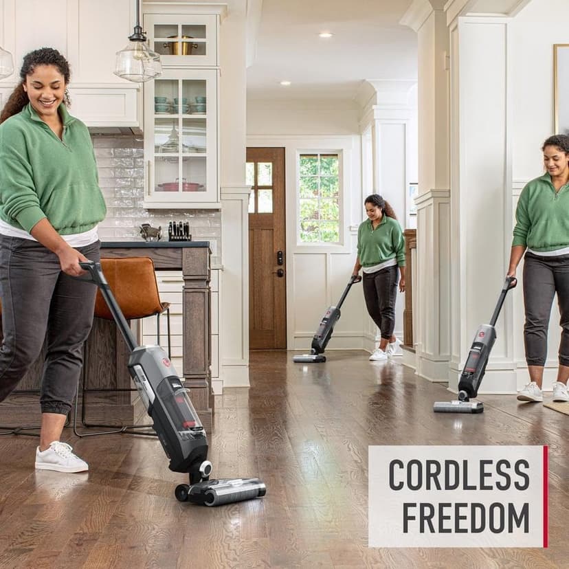 Hoover ONEPWR Streamline Cordless Hard Floor Cleaner, Wet Dry Vacuum, BH55400V, + Hoover Pure Essentials Solution Hard Floor Cleaner, 50 oz, AH31465