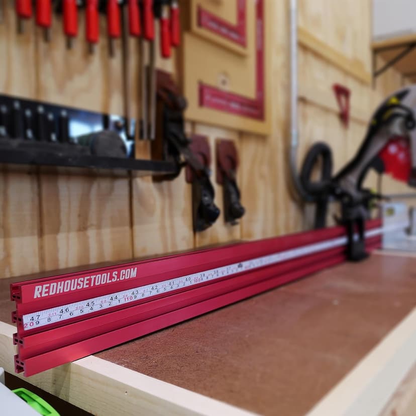 RedHouse Tools Precision Miter Station Fence Kit, 24 or 36-Inch Adjustable T-Track System, Aluminum Construction (36")