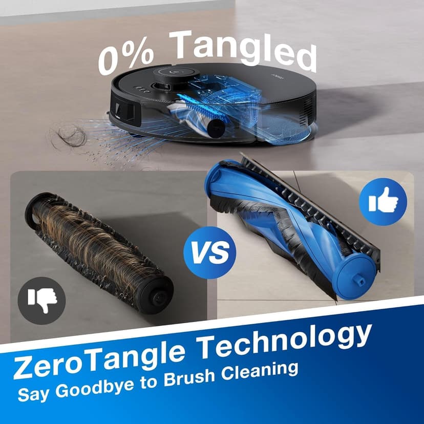 ECOVACS DEEBOT N20 Robot Vacuum Cleaner and Mop,8000Pa Strong Suction, ZeroTangle Brush, 300 Minutes Runtime,TrueMapping Intelligent Path Planning