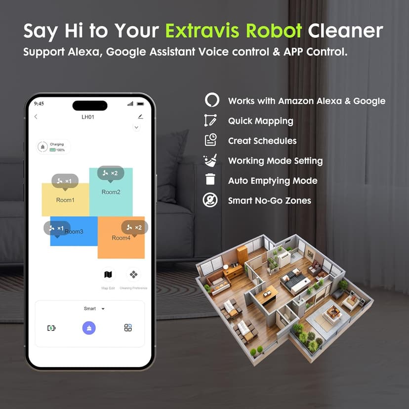 Robot Vacuum and Mop, V5 Self-Emptying 8500Pa Suction, Pet Hair Tangle Cutter™, 75-Day Capacity, Cat Laser, All-in-One Station, Robotic Vacuum Cleaner for Pet Hair, Hard Floors, Tile, Carpet