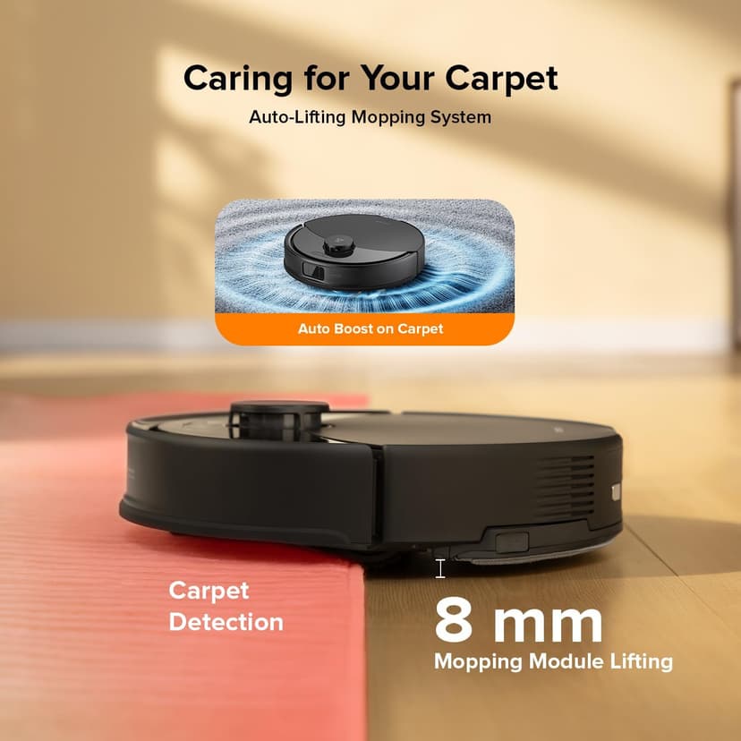 roborock Q10 X5+ Robot Vacuum and Mop, Self-Emptying, Hands-Free Cleaning for up to 7 Weeks, 10,000Pa Suction, Obstacle Avoidance, LiDAR Navigation, No-Go Zones, Black