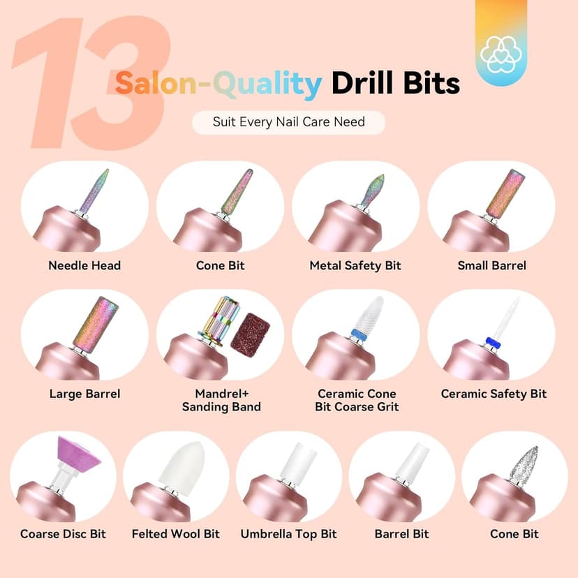 SAVILAND Electric Nail Drill Professional: 40000RPM Upgrad Nail Drill Kit 2025 Beautiful Gradient Sunset Color Scheme Nail D rill Machine Portable Nail File & Buffers Salon Use Manicure Pedicure