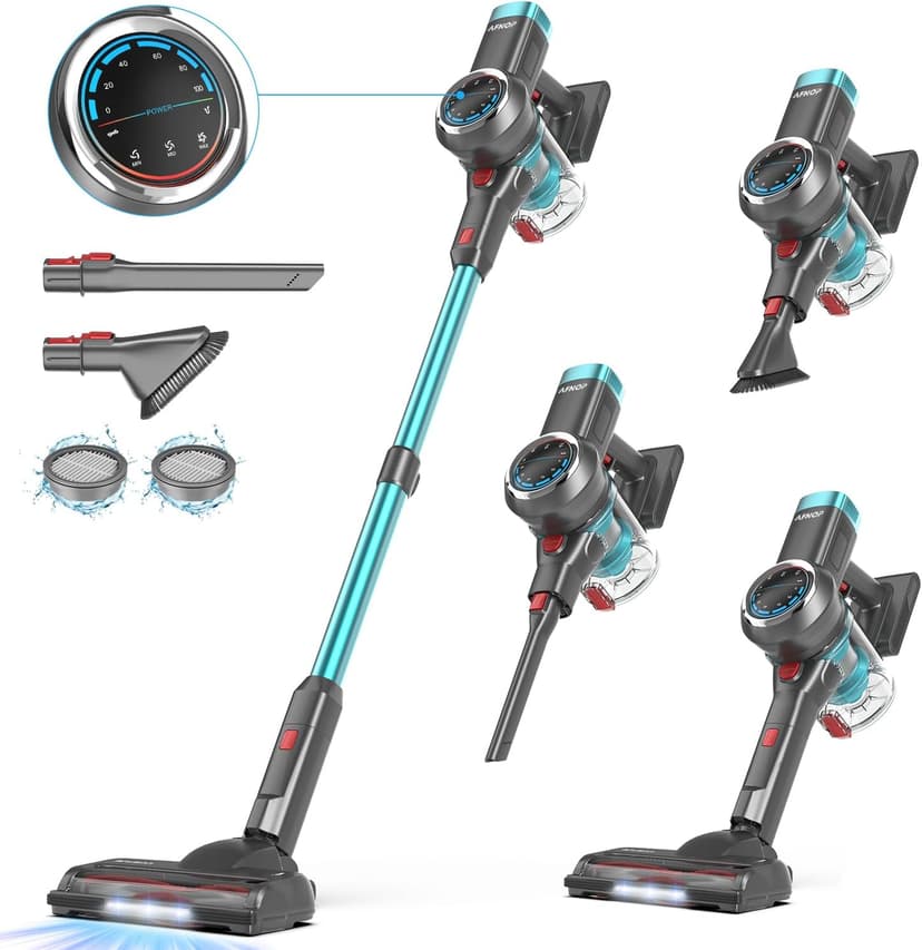 Cordless Vacuum Cleaner, 550W/45Kpa/65Mins Vacuum Cleaners for Home, Self-Standing Stick Vacuum with LED Display, Rechargeable Cordless Vacuum, Lightweight for Carpet, Pet Hair, Hardwood Floor