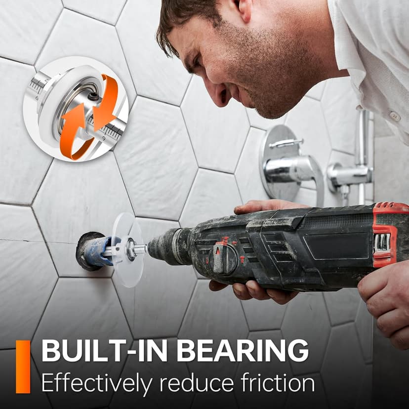 Inside Pipe Cutter for PVC Pipe, Cutter Tool Set with Scale Adjustable Depth Gauge, 5PCS Saw Blades and Hex Shank, Internal Plastic ABS Pipe Cutter Set