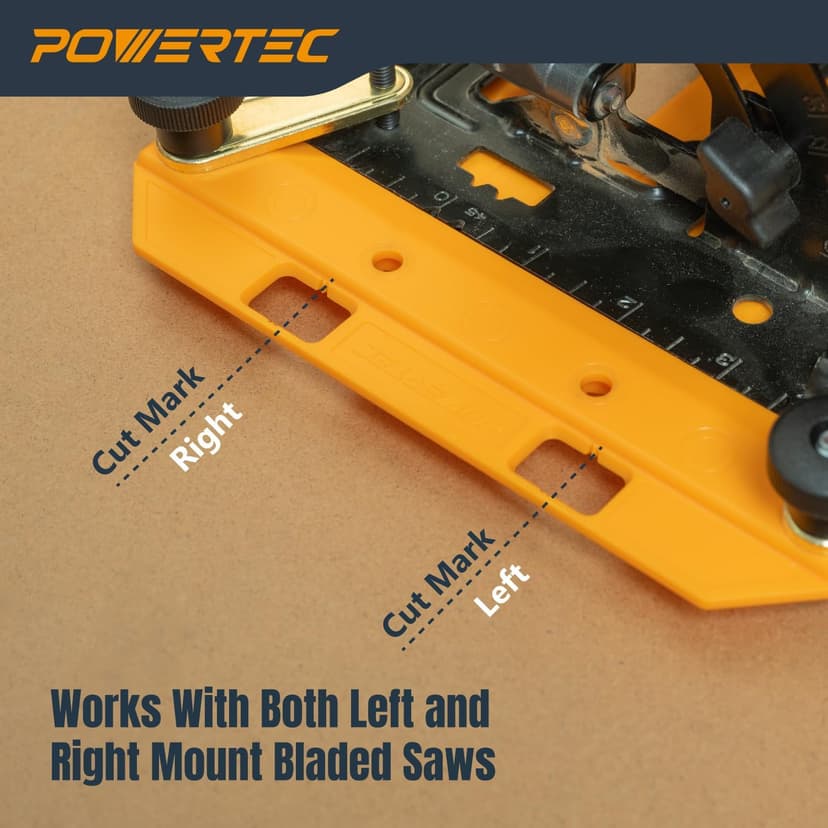 POWERTEC 53 Inch Circular Saw Track Guide Rail System – Precision Rip-Cut and Cross-Cut Guide for Sheet Goods, Plywood, Panels, and DIY Woodworking (72094)