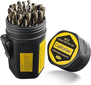 Cobalt Drill Bit Set 29-Piece M35 Cobalt Steel Metal Drill Bits Durable Round Shank Drill Sets for Steel, Wood Plastic Sheet Metal – Includes Practical Cup-Type Holder (29pcs Cobalt)
