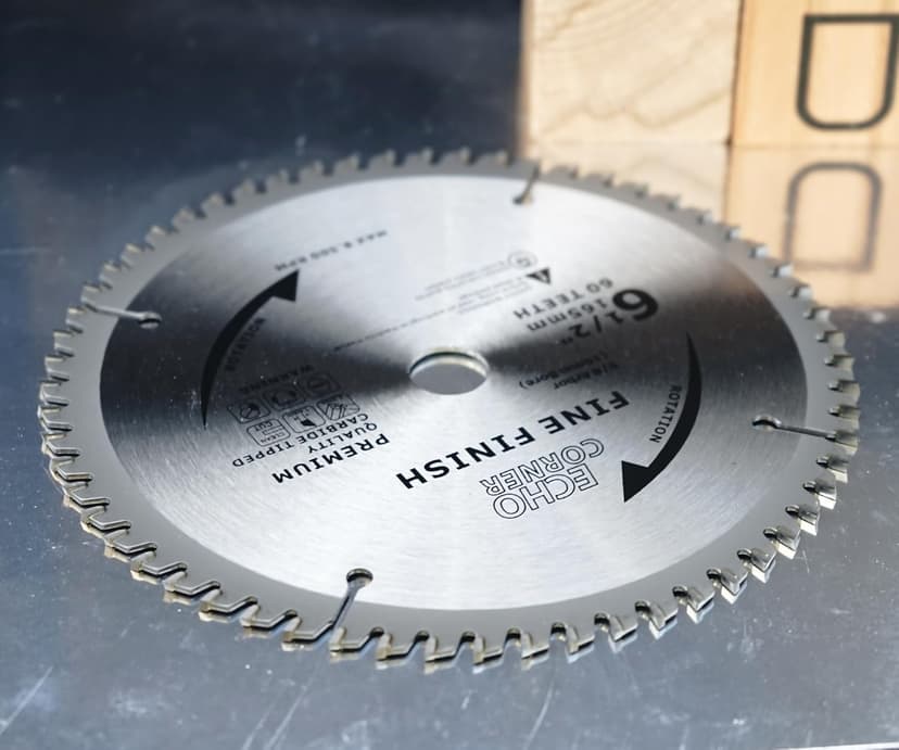 6-1/2 Inch Fine Finish Wood Cutting Circular Saw Blade, Fine Cut Crosscut Framing Plywood MDF Plastic Veneer Lumber Laminate, 5/8 Inch Arbor (60-Tooth)