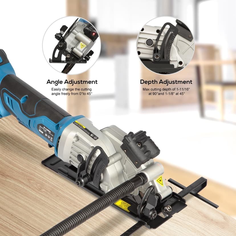 4-1/2" 3400RPM Cordless Circular Saw with Laser Guide and 3.5 Amp Corded Jig Saw with 3pcs Cutting Blades