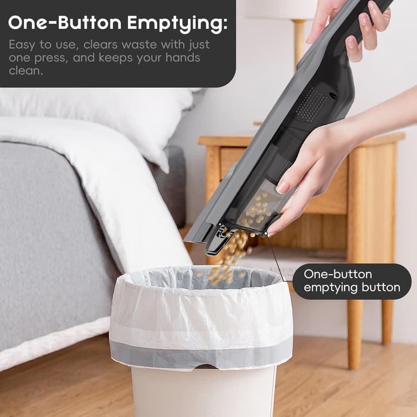 Cordless Handheld Vacuum, Lightweight Portable Hand Vacuum Cleaner with LED Light,Rechargeable Hand Held Vacuum with Charging Dock, Powerful Suction for Office, Home,Car,Silver