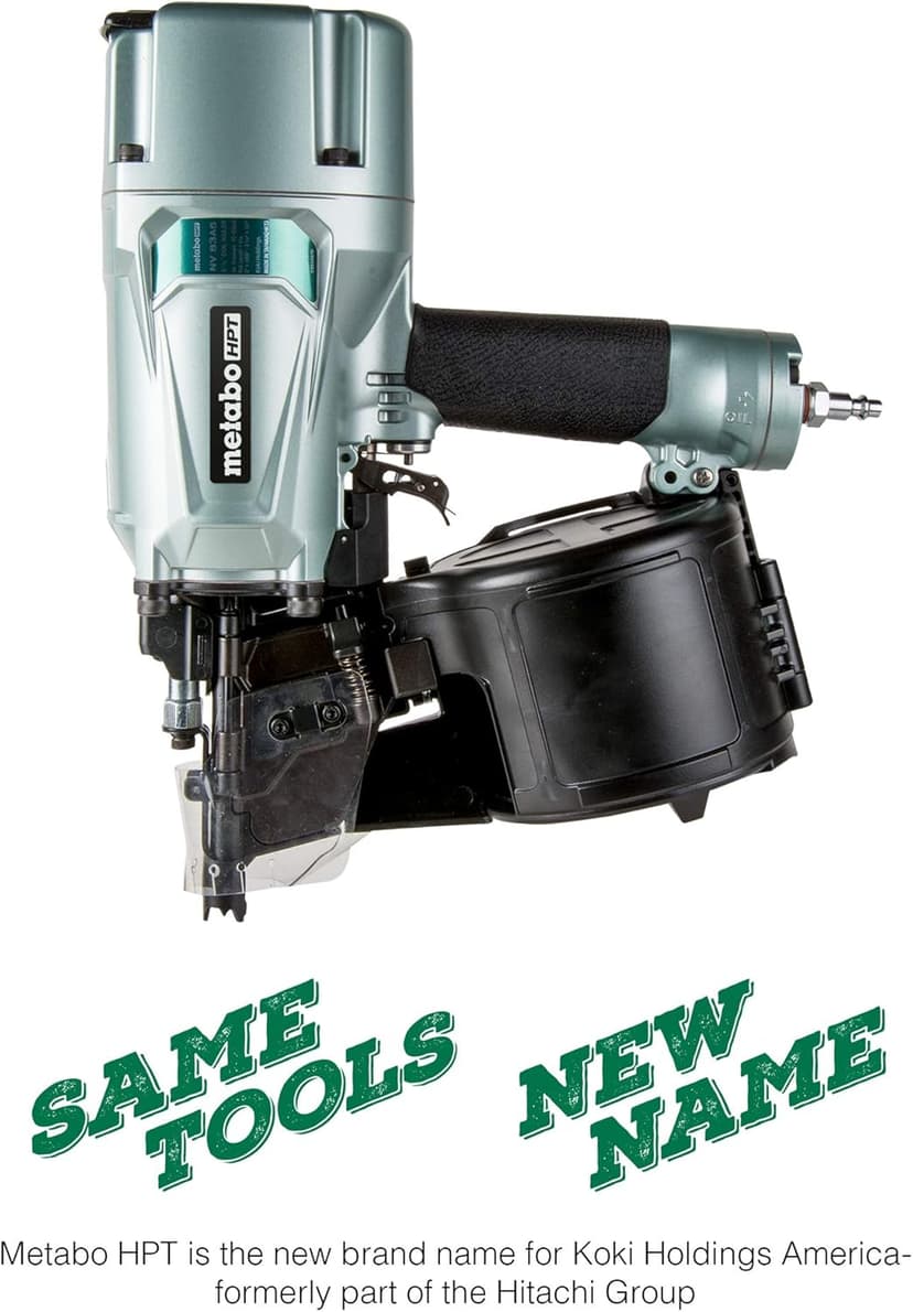 Metabo HPT Coil Framing Nailer | Pro Preferred Brand of Pneumatic Nailers | 15 Degree Magazine | Accepts 2-Inch up to 3-1/4-Inch Nails | Ideal for Wall Sheathing, Roof Decking, & Subflooring | NV83A5
