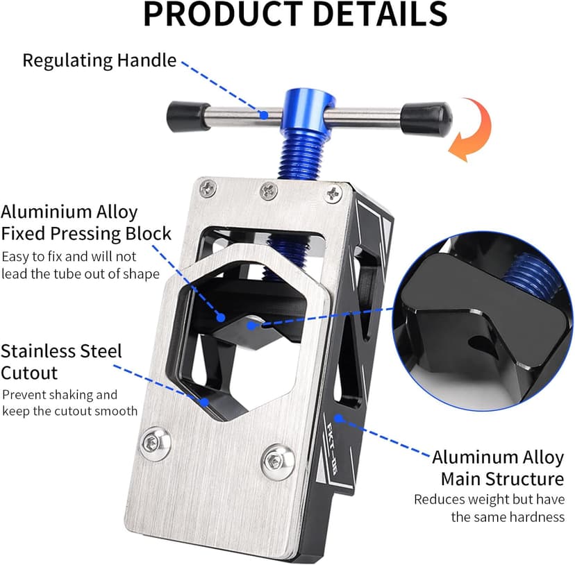 Bike Saw Guide for Road Mountain Bike Fork Steerer, Seat Post, Bicycle Handlebar, Adjustable Cut Saw Guide for Cutting