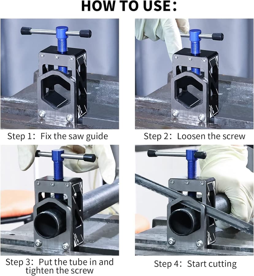 Bike Saw Guide for Road Mountain Bike Fork Steerer, Seat Post, Bicycle Handlebar, Adjustable Cut Saw Guide for Cutting
