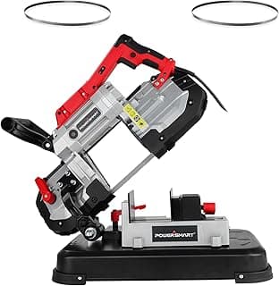 PowerSmart Portable Band Saw with Removable Alloy Steel Base, 10Amp 1100W Motor 5-Inch Deep Cut Bandsaw for Metal