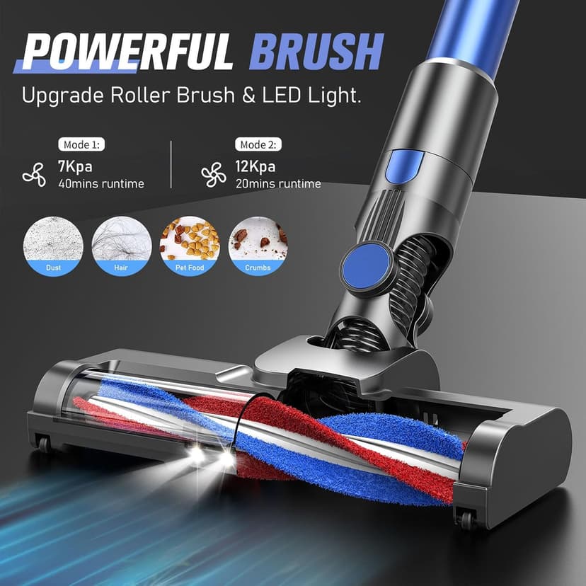 Cordless Vacuum Cleaners for Home with Powerful Suction,Stick Vacuum Cordless Rechargeable,Up to 35 Mins Runtime,Lightweight Hardwood Floor Vacuum for Pet Hair,Carpet(Deep Blue)