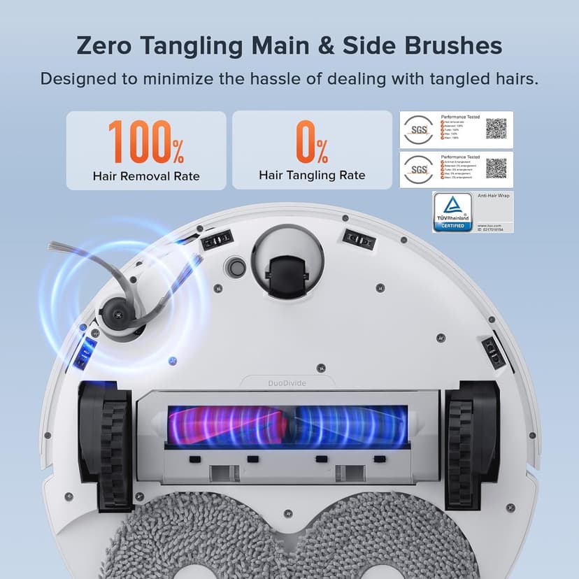 roborock Qrevo Curv S5X Robot Vacuum and Mop, 17000Pa Suction, Zero-Tangling Design, FlexiArm Side Brush & Mop, Smart Obstacle Avoidance, Self-Washing & Drying, Self-Emptying, Perfect for Carpet