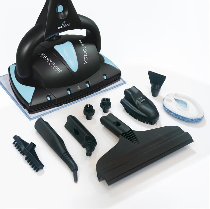 Euroflex Vapour Pro 20-Piece Steam Mop with Built-In All-in-One Portable Steam Cleaner; Ranked #1 by Good Housekeeping; 295°F & 50 PSI; Kills 99.9% Bacteria & Viruses (H1N1); 5-Year Warranty