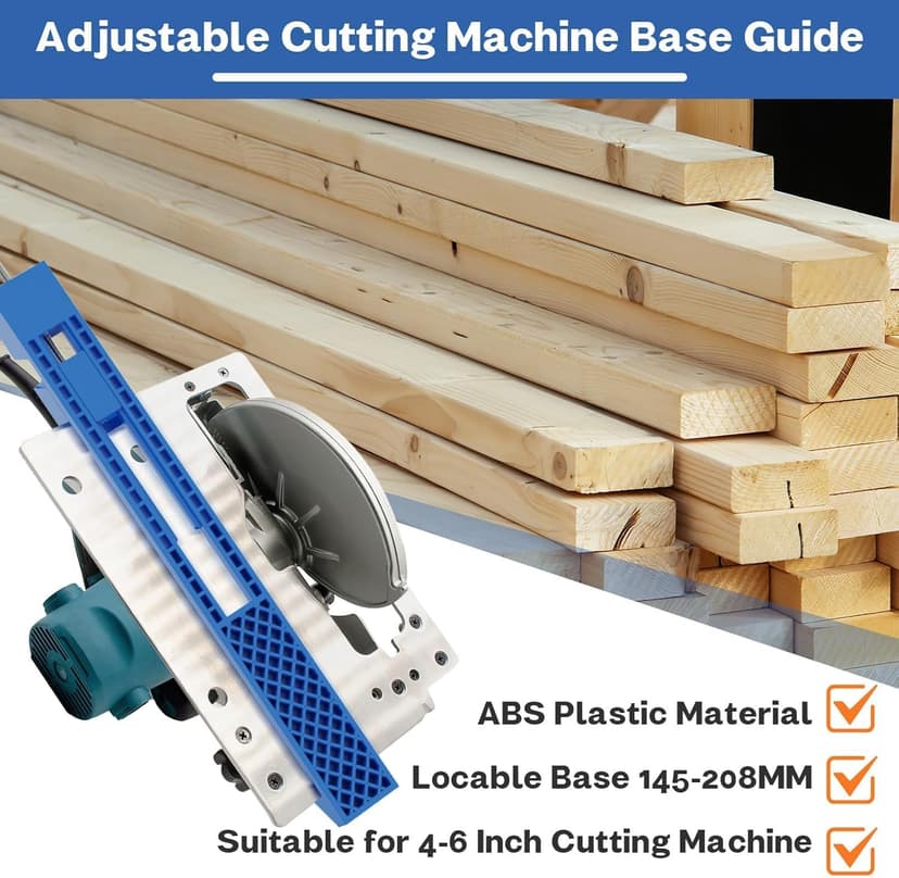 Adjustable Cutting Machine Base Guide,Circular Saw Guide Rail,Electric Circular Saw Milling Positioning Clamp,Precision Wood Cutting Guide for Precision Cut and Milling Tasks