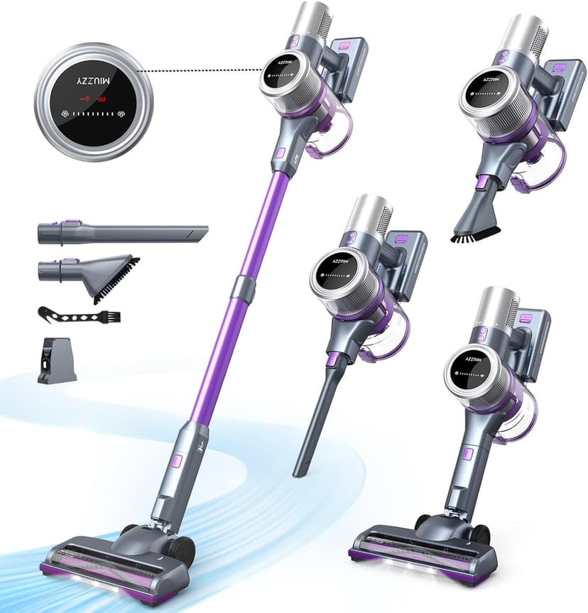 48kPA Cordless Vacuum Cleaner, 190AW Powerful Suction, Max 60min Runtime, 4000mAh Large Battery, Anti Hair Wrap Stick Vacuum, Vacuum Cleaners for Home, Pet Hair, Hard Floors and Carpets, Cars
