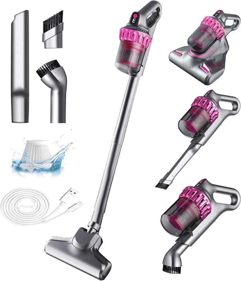 Cordless Vacuum Cleaner,Stick Vac with LED Screen,4 in 1 Mattress Vacuum, 1500mah Battery, Strong Suction,Suitable for Bed, car, Sofa, Carpet, pet Hair，Hardwood Floor