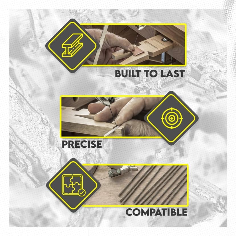 SE 3-in-1 Professional Jeweler's Saw Set - Saw Frame, 144 Blades, and V-Slot Bench Pin with Clamp - Versatile Tools for Precise Jewelry Making