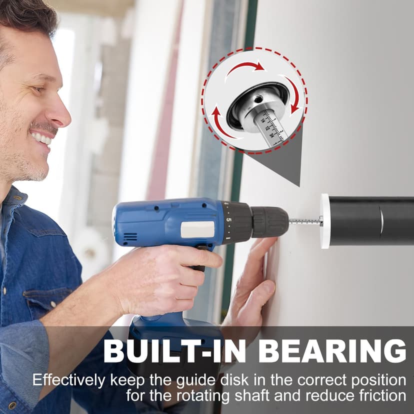 Inside Pipe Cutter for PVC Pipe Cutter Tool with 7" Scale Adjustable Depth Gauge Guide, 5pcs Saw Tooth Blades with 0.315 Hex Key Shaft, Plumbing Internal Plastic Pipe Cutter Set