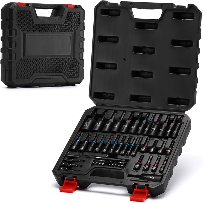 Mayouko 55PCS Magnetic Nut Driver Set, Impact Driver Bit Set, Deep Nut Driver Set,Impact Socket Adapters, Wing Nut Driver, Bit Extension, 6" Bit Holder, Screwdriver Bits