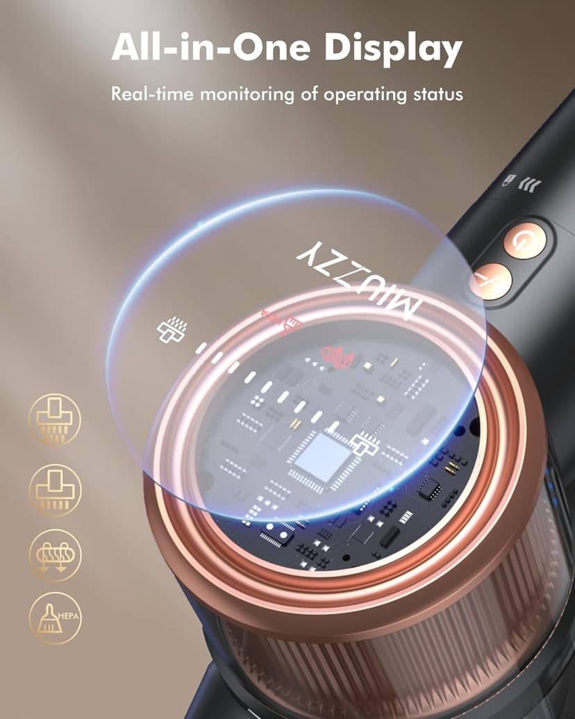 48kPA Cordless Vacuum Cleaner, 190AW Powerful Suction, Max 60min Runtime, 4000mAh Large Battery, Anti Hair Wrap Stick Vacuum, Vacuum Cleaners for Home, Pet Hair, Hard Floors and Carpets, Cars