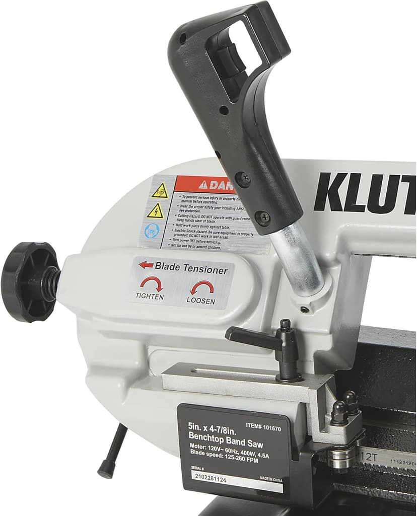 Klutch Benchtop Metal Cutting Band Saw - 5in. x 4 7/8in., 400 Watts, 110–120V