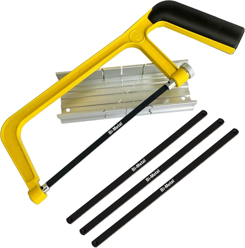 6 in. Mini Hacksaw Set - 150mm Extra Fine Cut Hack Saw Sets and 3pcs Extra Bi-Metal Blades for Wood and Metal