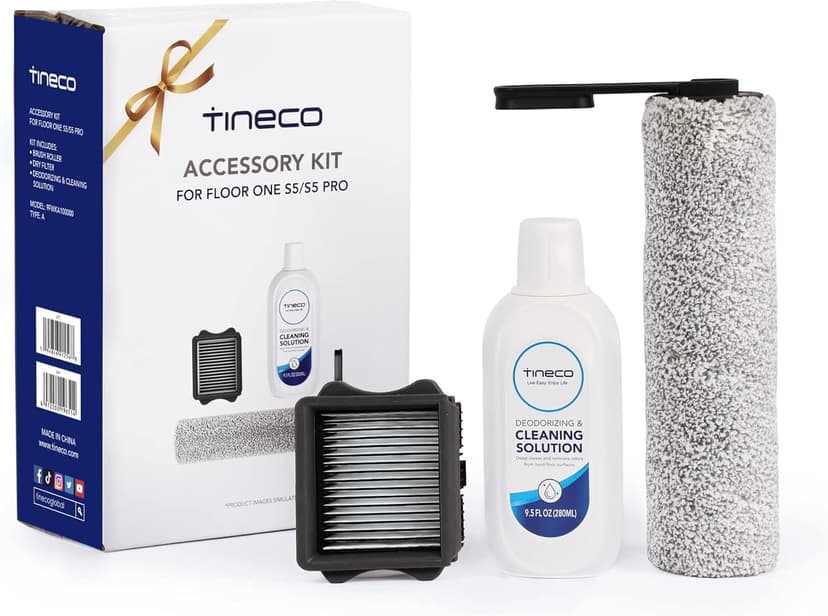 Tineco Floor ONE S5 Blue & Replacement HEPA Assembly & Brush Roller & 280ml Solution Set, Cordless Wet Dry Vacuum Cleaner and Mop