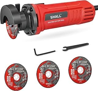 SHALL 3 Inch High-Speed Cut Off Tool, 3.5 Amp Metal Cutter Tool with 3Pcs Multifunctional Cut Off Wheels, 24000RPM Electricl Metal Cutting Tools for Steel, Inox, PVC