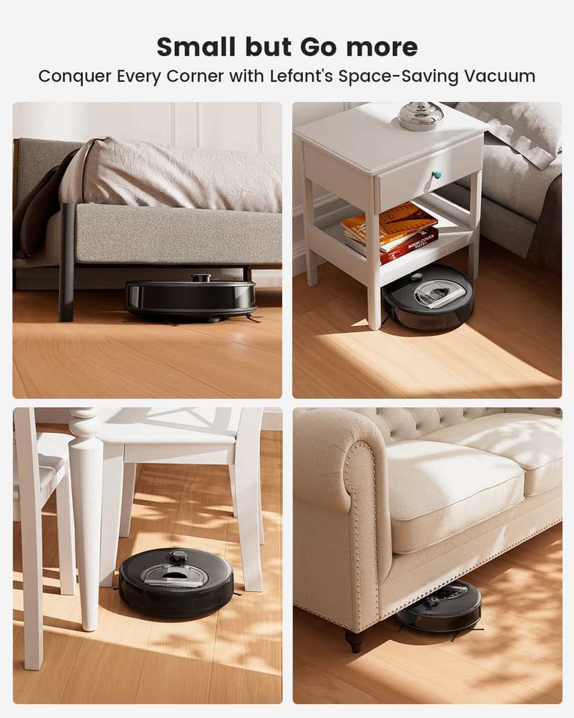 Lefant LiDAR Robot Vacuum and Mop, 450ml Visible Dustbin, Upgraded 190° PSD Obstacle Avoidance, Customized Cleaning, Multi-Floor Mapping, 150 Mins Runtime, 2.4&5G WiFi, Pet Hair & Carpets, M330 Pro