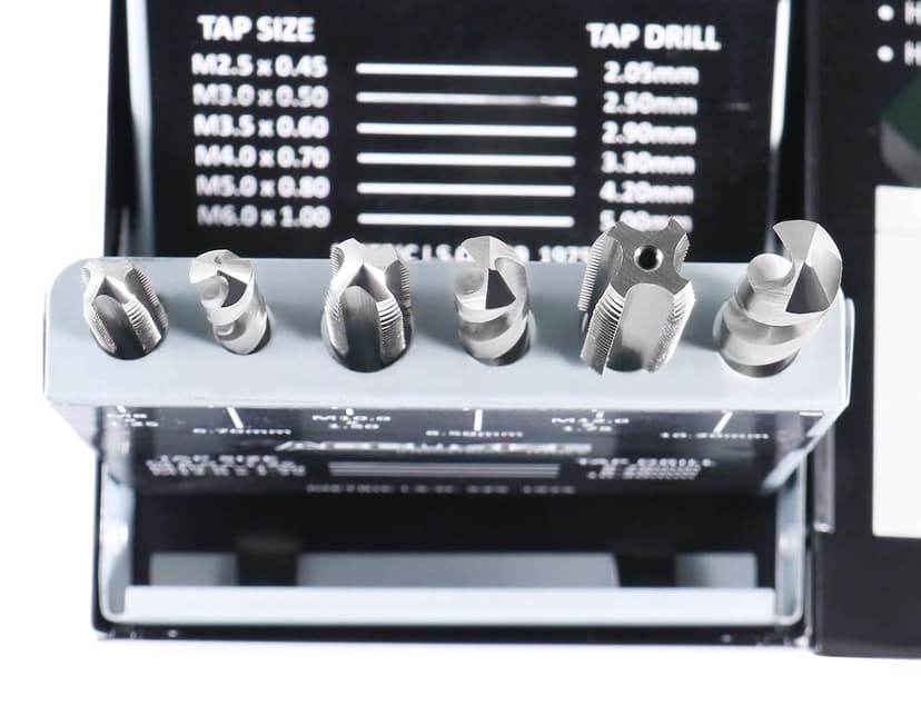 Accusize Industrial Tools Metric 18 Pc H.S.S. Tap and Drill Set, 0001-0052