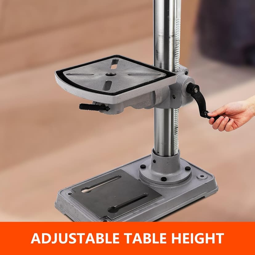 13 in Floor Drill Press, 7.5 Amp 120V, 288-3084 RPM Variable Speed Cast Iron Bench Drill Press, 0-45°Tilting Worktable, Tabletop Drilling Machine for Wood Metal