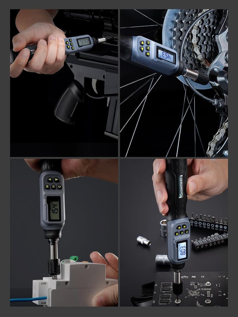 GROWNEER Digital Torque Screwdriver, 2.66-53.1 In-lbs/0.3-6 Nm, 1/4'' Drive Inch Pound Torque Screwdriver Electrician with Buzzer & LED Indicator, 27 In 1 Torque Wrench Screwdriver Set