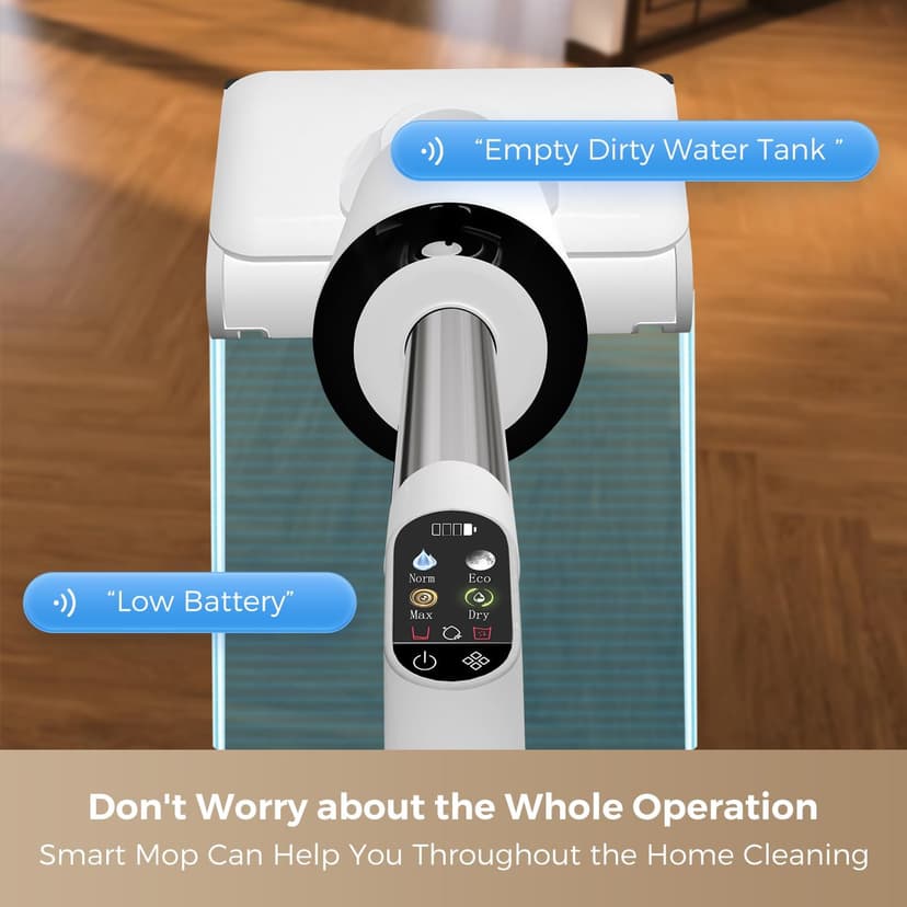 Smart Wet Dry Vacuum Cleaner,Cordless Vacuum Mop Combo with Edge Cleaning,All-in-One Floor Cleaner for Hard Floors,Self-Cleaning,35mins Runtime,LED Display,Voice Prompts