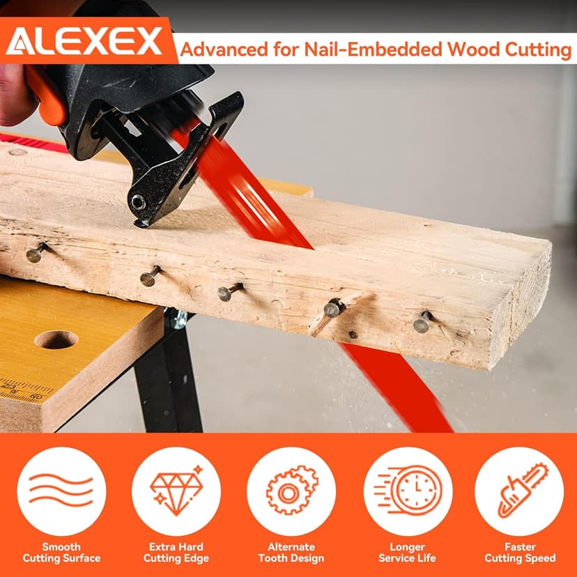 10 Pack 9 Inch 4/6 TPI Reciprocating Saw Blades for Wood and Nail-Embedded Wood Cutting, Bi-Metal Sawzall Blades for Cutting Nail and PVC Pallets etc, for Diablo Sawzall Blades DS0912BW25