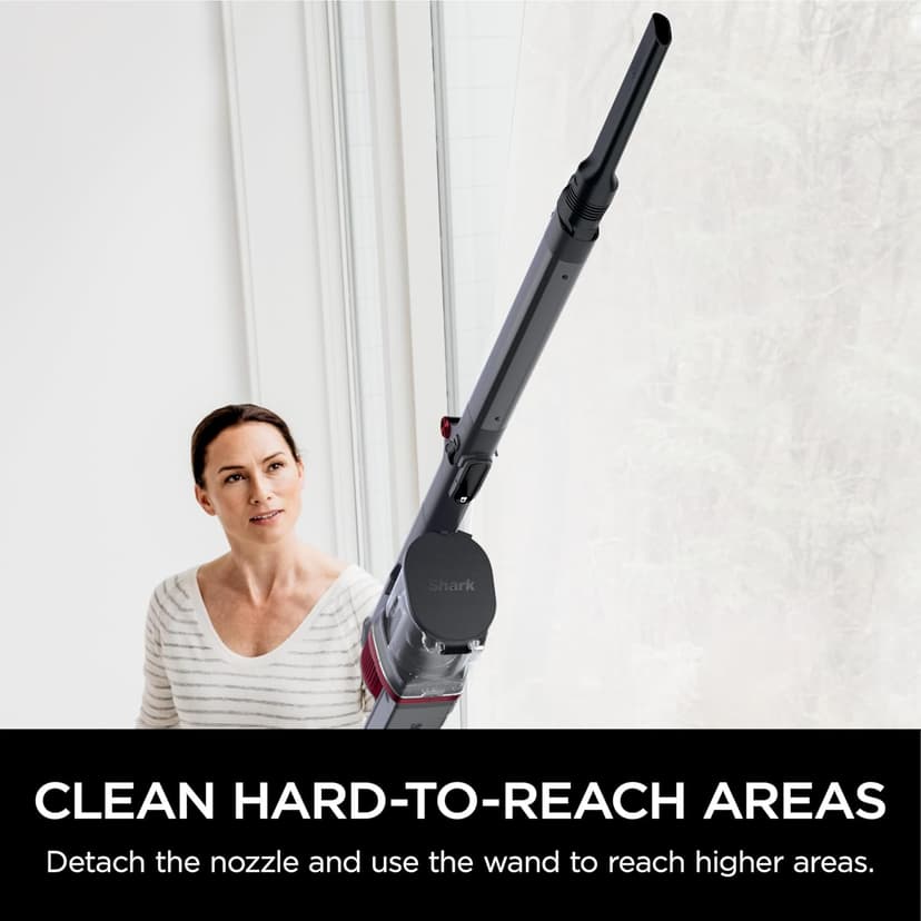 Shark Cordless Vertex Pro Lightweight Cordless Stick Vacuum with DuoClean PowerFins, HEPA Fitler, Anti-Allergen Complete Seal, LED Headlights, For Carpets & Hardfloors, Red, IZ662H