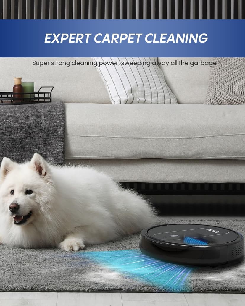 3-in-1 Robot Vacuum and Mop 4000Pa Strong Suction Robot Vacuum Cleaner & Smart Navigation & Alexa/APP Control & Central Brush & Auto Recharge, Vacuum Robot for Pet Hair, Hard Floors & Low-Pile Rugs