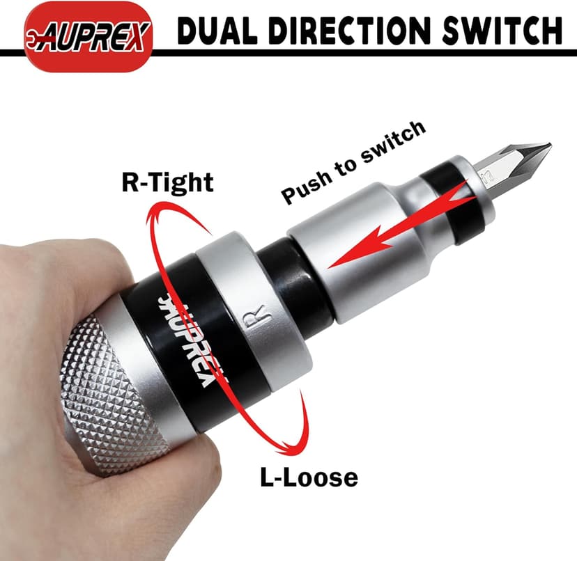 Manual Impact Screwdriver, 1/2” Reversible Hand Impact Driver Set, Hammer Screwdriver with 12-Piece CR-V Slotted, Phillips, Hexagonal Bits Set for Removing Rusted Fasteners or Frozen Bolts