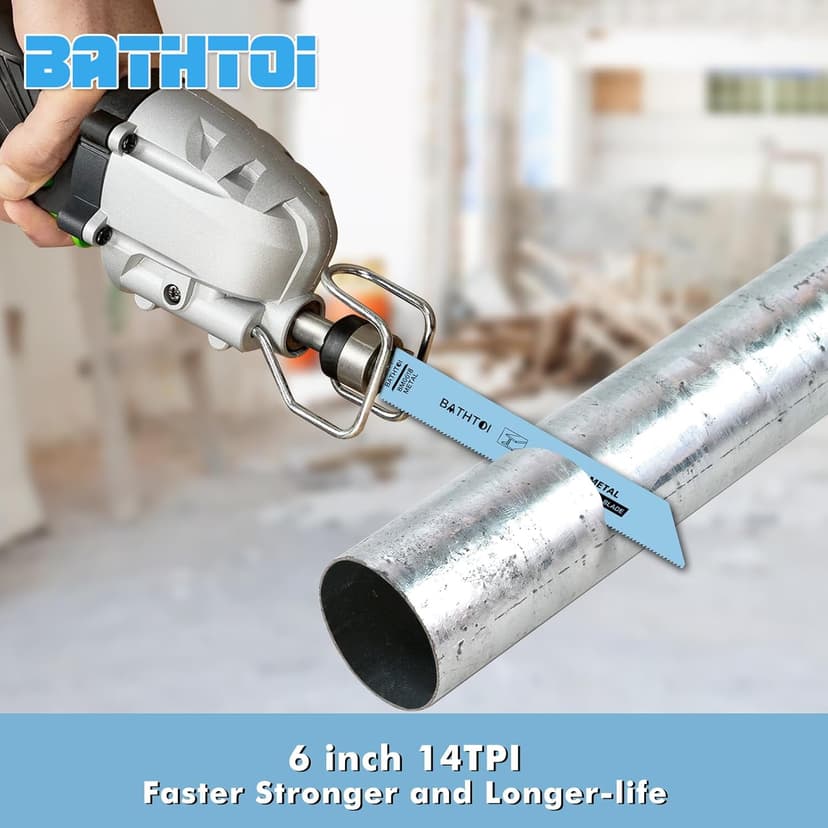 20 Pack 6 Inch 14 Tpi Reciprocating Saw Blades for Sheet Metal, Pipes, PVC Plastic, Profiles Cutting, Bi-Metal Sawzall Blades with 8% Cobalt for Longer Life and Faster Cutting Speed