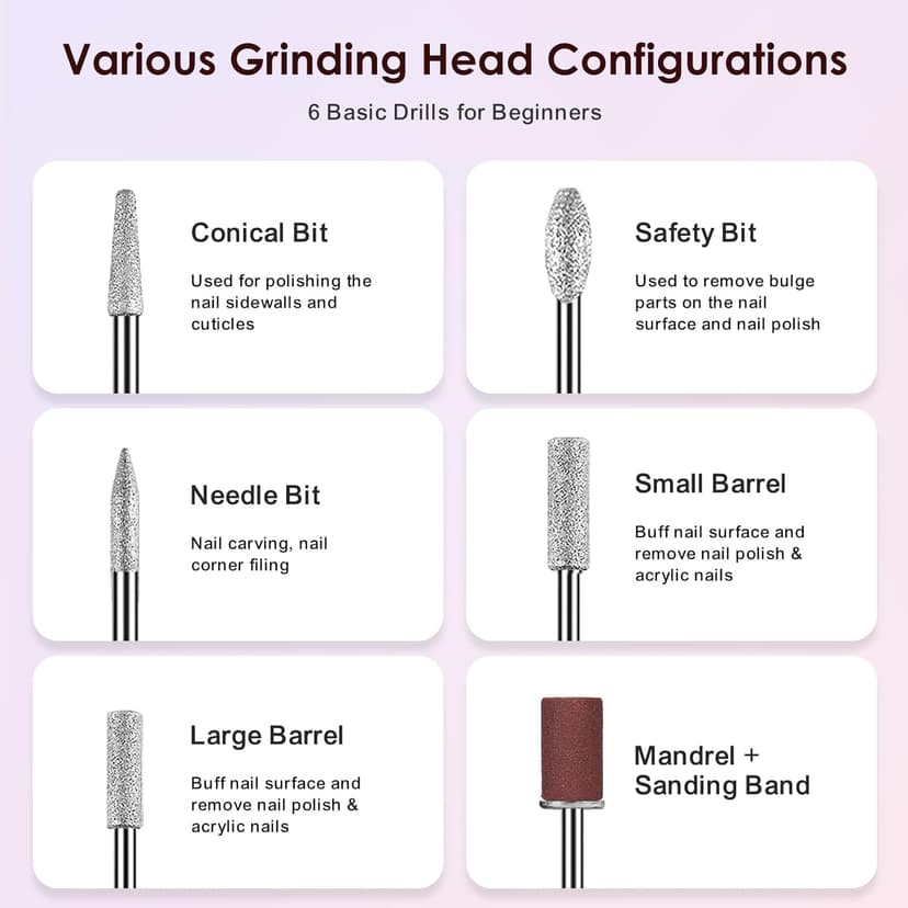 COSLUS Cordless Nail Drill Electric File: Professional for Acrylic Gel Dip Powder Nails Portable Nail Drill Machine Kit for Manicure Pedicure Nail Set with Everything Rechargeable Lightweight