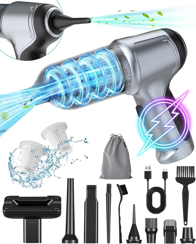 18000Pa Car Vacuum Portable Cordless, 5000mAh High Power Cordless Vacuum Cleaner, 120W Portable Vacuum for Car, Office, Pet and Home Cleaning