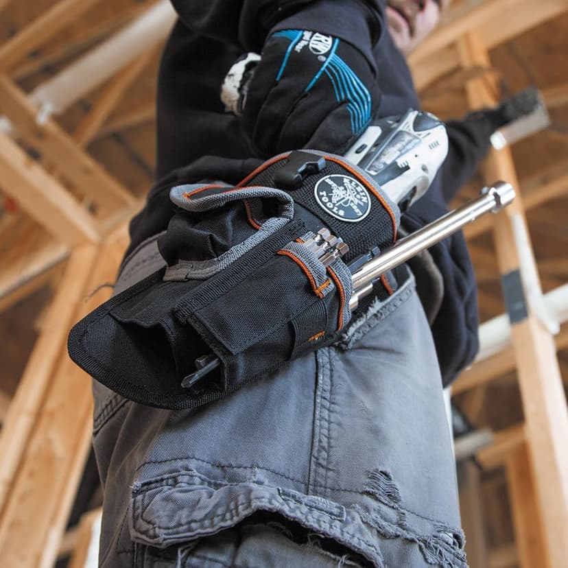 Klein Tools 5183 Tool Bag, Tradesman Pro Drill Pouch, 1680d Material, Drill Holster with Pockets for Tools and Bits