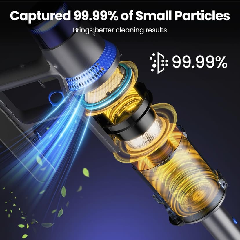 V25 Cordless Vacuum Cleaner, 680W 60Kpa Powerful Stick Vacuum with Dust Sensor, Digital Display, 4000mAh Rechargeable Battery up to 60Mins, Versatile for Pet Hair, Floor, Carpet (Royal)