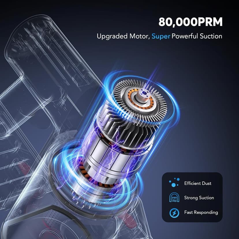 Cordless Vacuum Cleaner Rechargeable with 2600mAh Detachable Battery, Powerful Vacuums with 2 Adjustable Modes, Lightweight Portable Stick Vacuum for Home (Red Black)